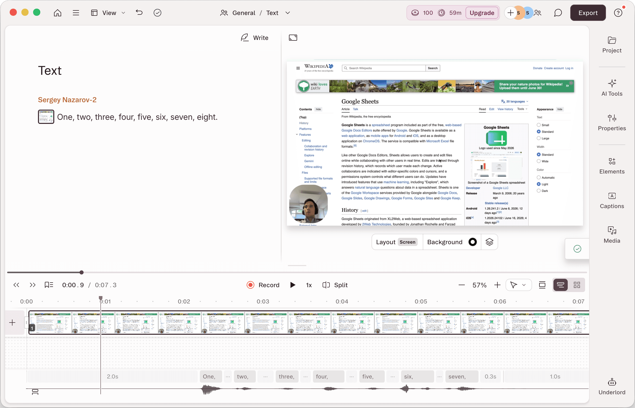 Descript AI-powered video editor with transcript-based editing interface