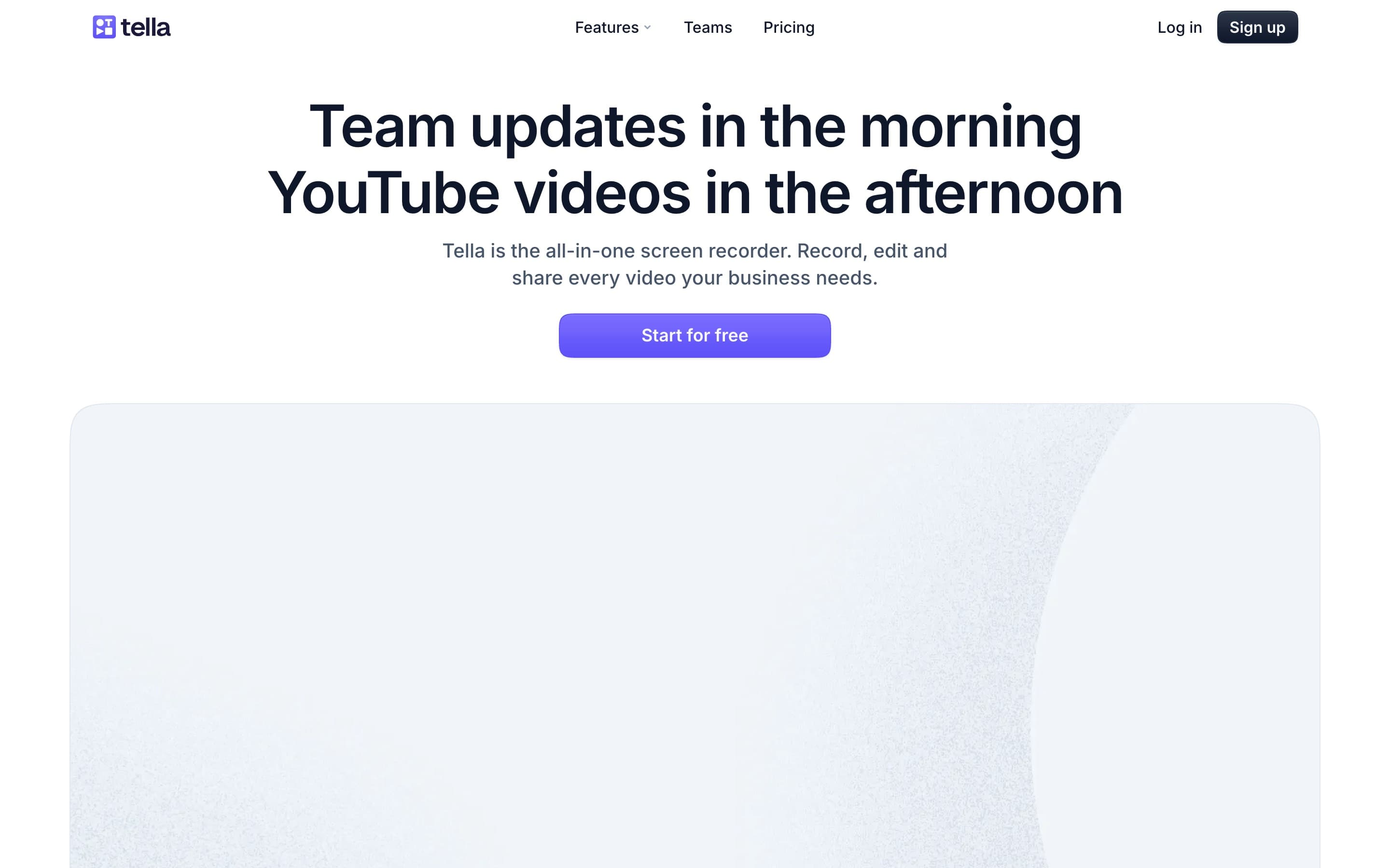 Tella landing page preview