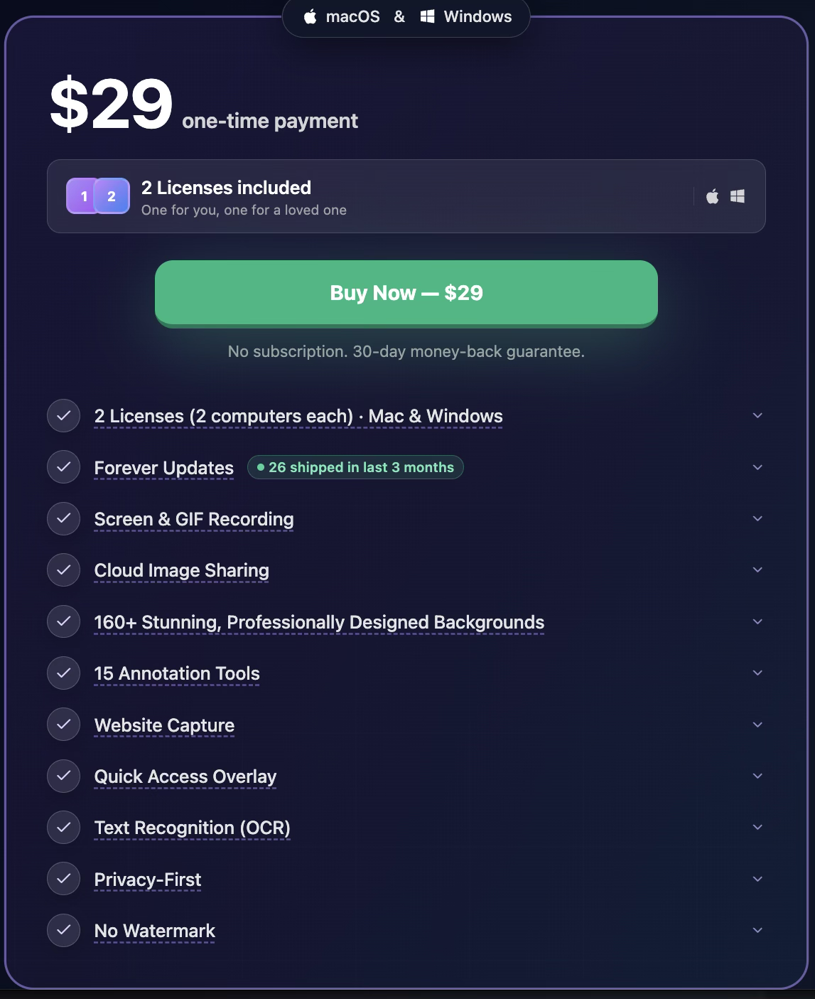 ScreenSnap Pro pricing